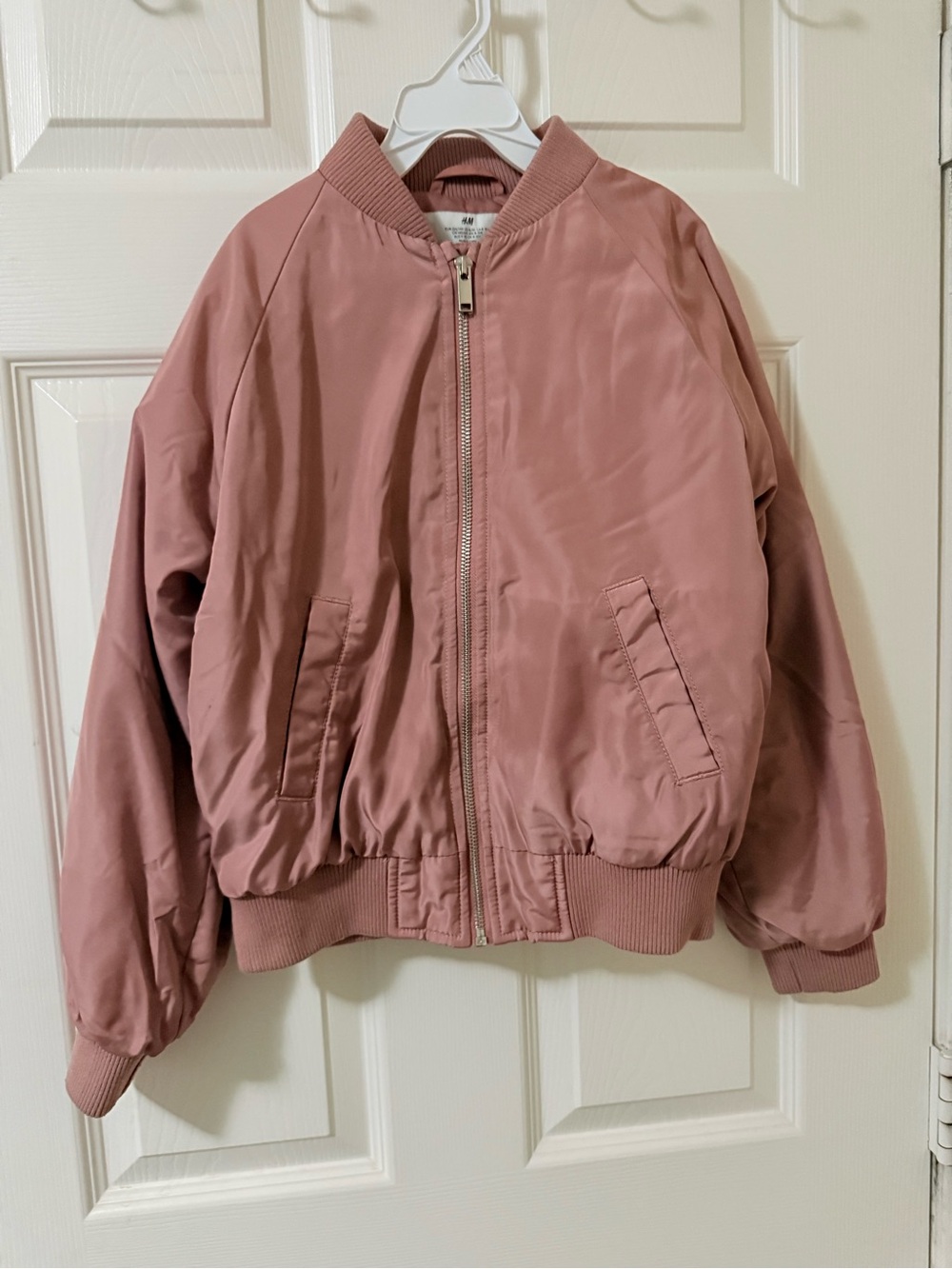 H&M Dusty Rose Bomber Jacket - Zip Front